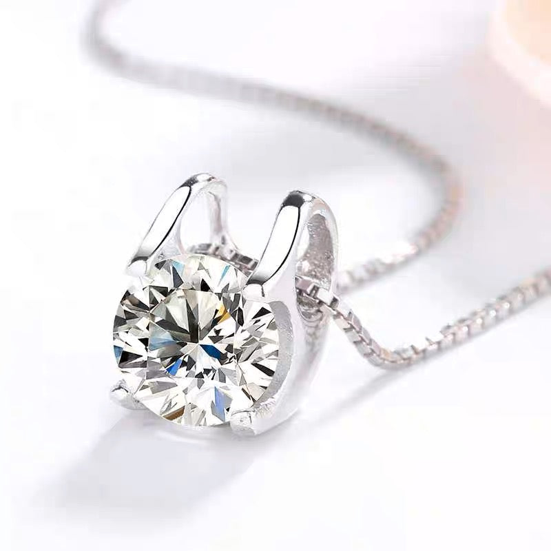 Moissanite diamond bull head pendant