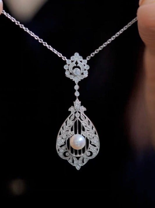 Tayah Necklace | 18K White Gold Plated
