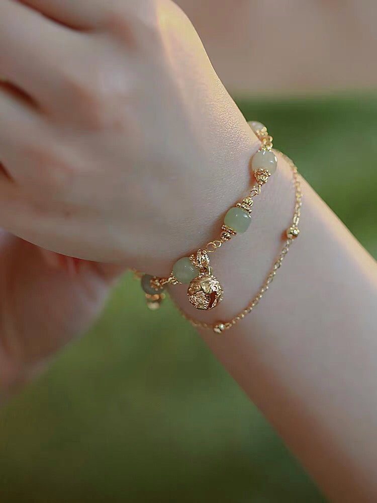 Natural Green Jade Luck and Protection Bracelet